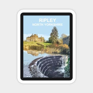 Ripley, North Yorkshire. Travel poster Magnet