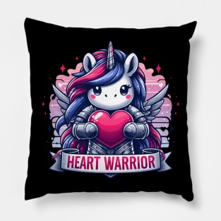 Valentines Day Unicorn of love Heart Warrior Pillow