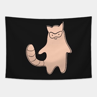 Cute Silly Simple Minimalist Pastel Orange Racoon Aqua Pattern Tapestry