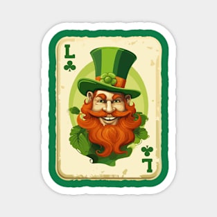 Leprechaun Shamrock Card St Paddys Day Festival Magnet