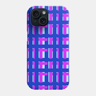 Blue and pink lines, checks, plaid, seamless, pattern Phone Case