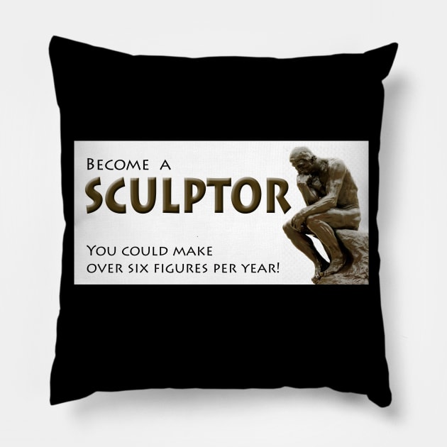 Thinking about sculpture? Pillow by FlyingSnail