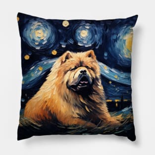 Chow Chow Painted by Vincent Van Goh Pillow