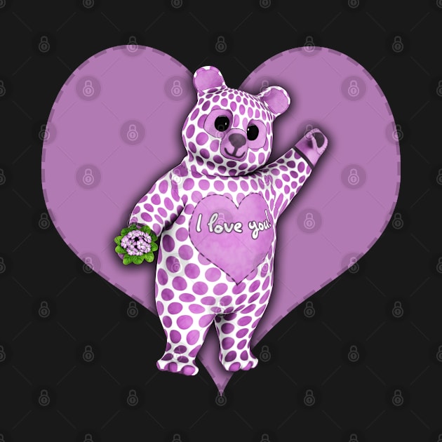 I Love You Polka Dot Bear by 2HivelysArt