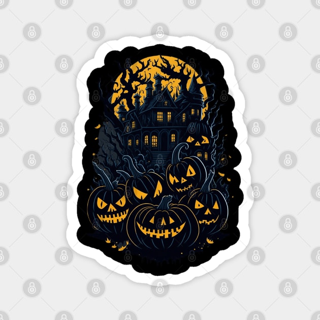 Scary Cute Halloween Pumpkin Magnet by Chavjo Mir11