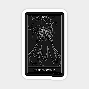 Tower Dinosaur Volcano Tarot Magnet