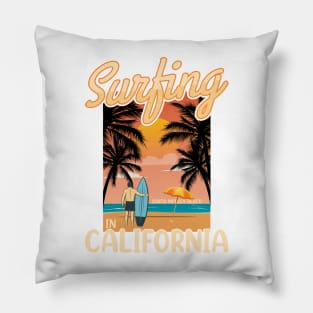 surfing california Pillow