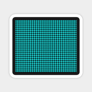 Black and Turquoise Houndstooth Magnet