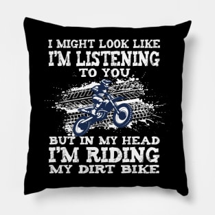 Funny Dirt Bike Art For Men Women Dirtbike Motorcycle Riding Pillow