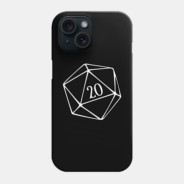 D20 Roleplaying Dice Dungeon Master RPG White Phone Case by RetroGeek