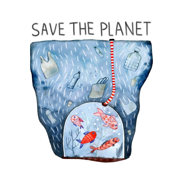 Save the planet - fish tank by anna_ach_art