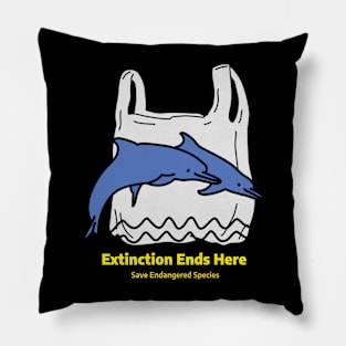 Extinction Ends Here Save Endangered Species Pillow