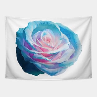 Cerulean blue rose Tapestry