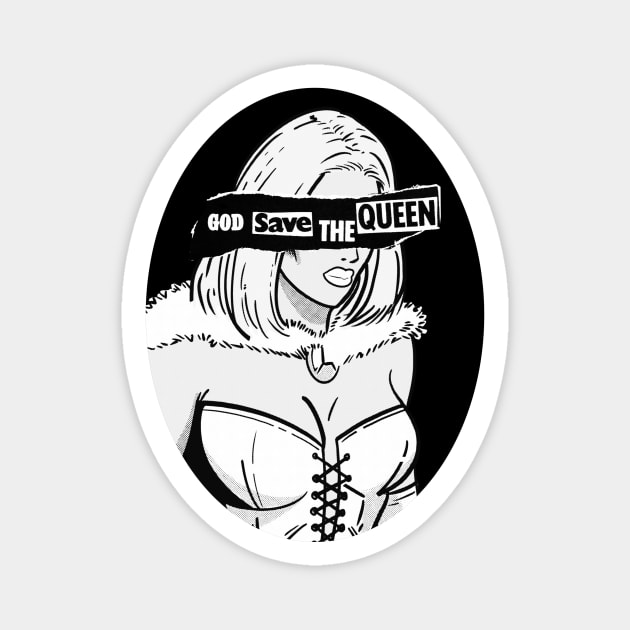 God Save The (White) Queen Magnet by dumb stuff, fun stuff