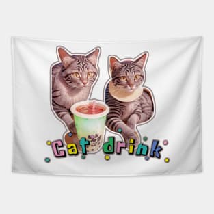 Cat Drink Lover Tapestry