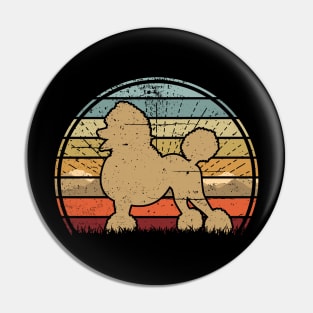 Brown Poodle Sunset Pin