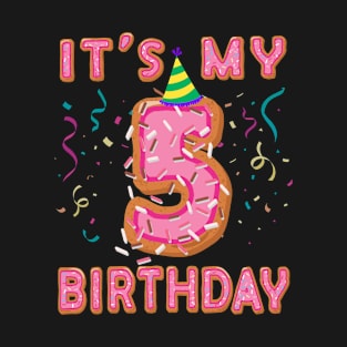 Cute Donut It's my 5th Birthday Sweet 5 yrs old Kids Gift T-Shirt