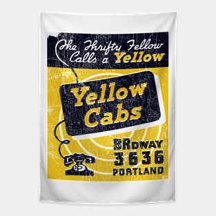 Yellow Cabs - - Vintage Look Design Tapestry