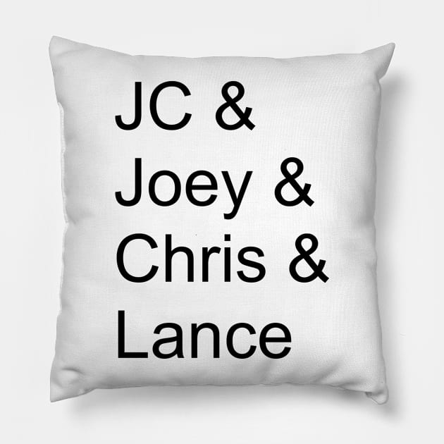 *NSYNC  names (no Justin) Pillow by kimstheworst