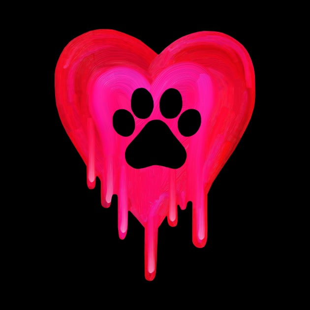 Pawprint Melting in Heart by Art by Deborah Camp