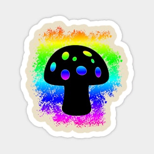 mushroom with colorful rainbow colors Magnet