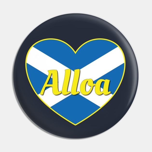 Alloa Scotland UK Scotland Flag Heart Pin by DPattonPD