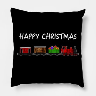 Christmas 2020 Steam Train Locomotive and Festive Wagons Pillow