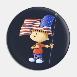 Fourth of July Boy Pin