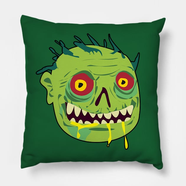 🧟 Undead Zombie – Scary Man-Eating Creature of the Night Pillow by Pixoplanet