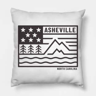 Visiting NC Mountain Cities Ashville, NC Flag Pillow