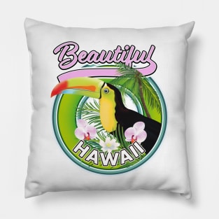 beautiful hawaii travel logo Pillow