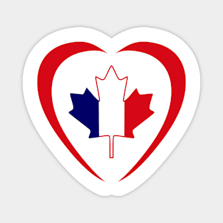 French Canadian Multinational Patriot Flag Series (Heart) Magnet