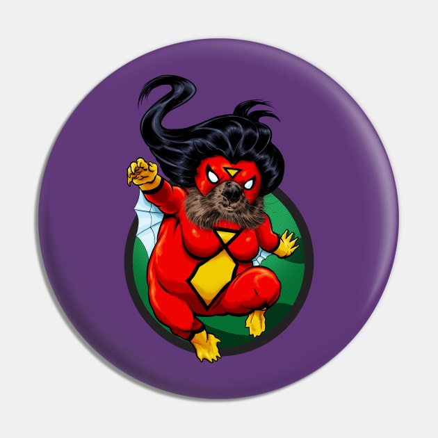 Spider-Wombat Pin by ThirteenthFloor