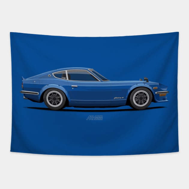 Fairlady 240z Devil Z Blue Tapestry by ARVwerks