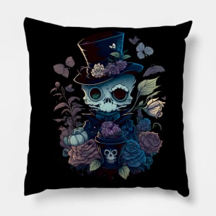 Spooky Ghost of Nature with Zylinder gothic style Pillow