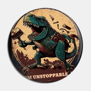 Make a Statement with the Hilarious Unstoppable T-Rex Trash Pickup Tool Tee Pin