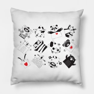 Happy panda and friends Pillow