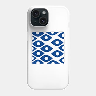 Blue and White Fish Eye Pattern Phone Case