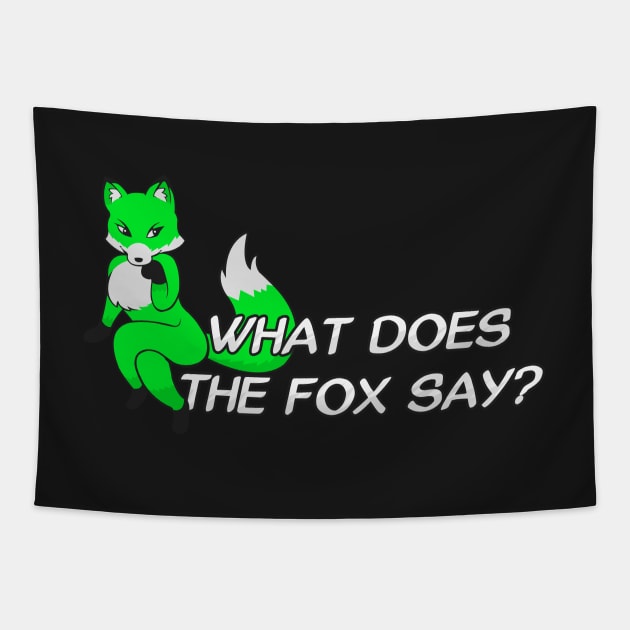 What does the fox say? - Bright Green Tapestry by Brony Designs