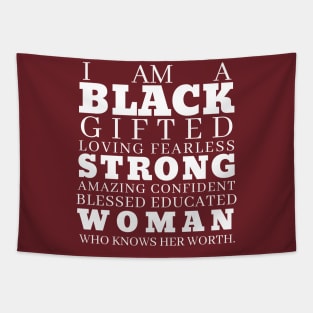 Black History I am a Black Gifted Woman Tapestry