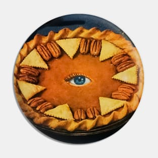 Divine Eye In The Pie - Surreal/Collage Art Pin