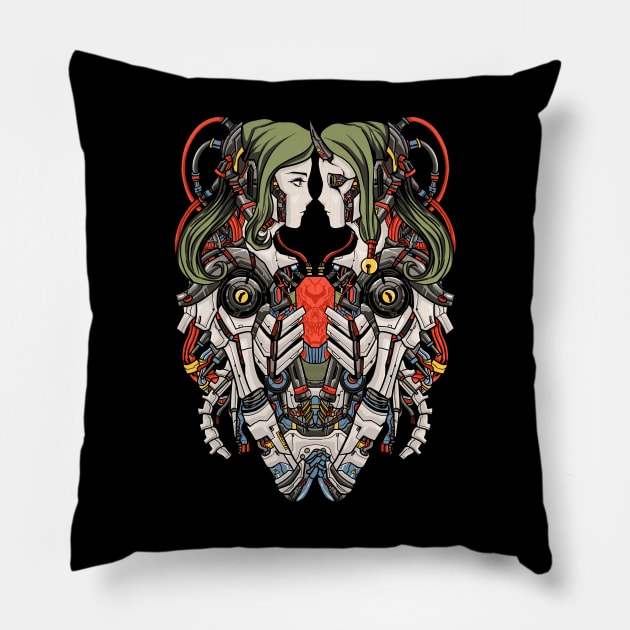 Siamese Mech Twin Pillow by JONHD