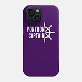 Funny Pontoon Captain Boat Lake Boating Dad Distressed Typography Phone Case