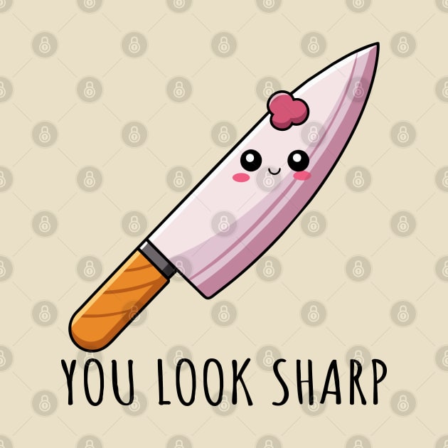 You Look Sharp: Cute Kitchen Knife Pun Merchandise | PunnyHouse by PunnyHouse