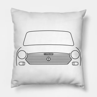 Austin 1100 classic car outline graphic (black) Pillow