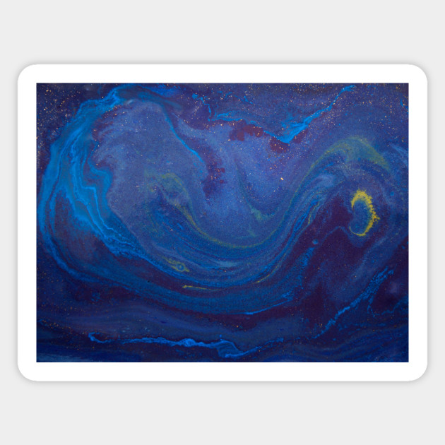Navy Blue Starry Night Watercolor Painting Starry Night