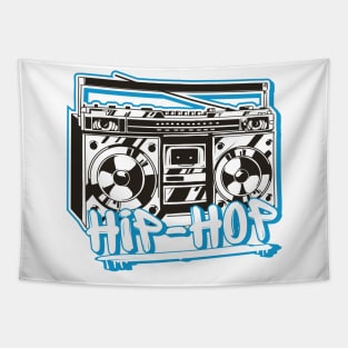 Hip Hop Rap Retro Music 80s and 90s Ghettoblaster Gift Tapestry