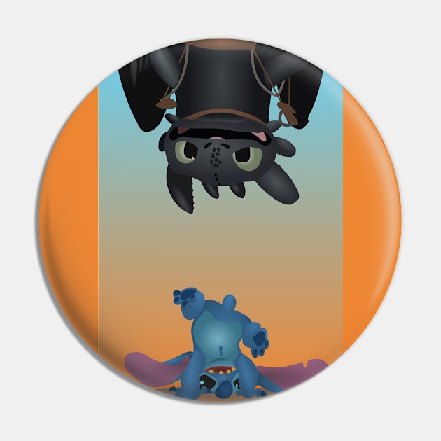 Stitch and Toothless Pin by design-breeze