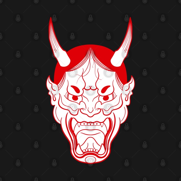 Oni mask Japanese Tattoo Demon by Trippycollage