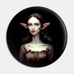 Dark Elf Woman fantasy Art Pin